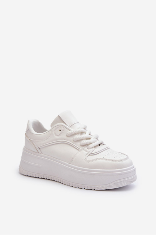 Moteriški sportbačiai su platforma Eco Leather White Vhisper