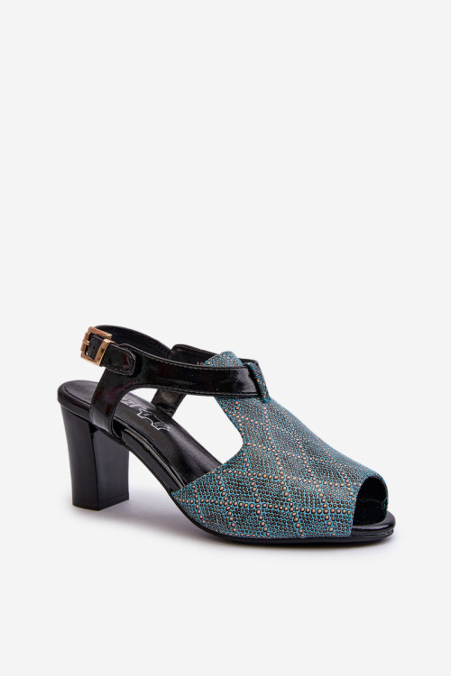 Turquoise Turquoise Queenmarie moteriški aukštakulniai sandalai, pagaminti iš ekologiškos odos
