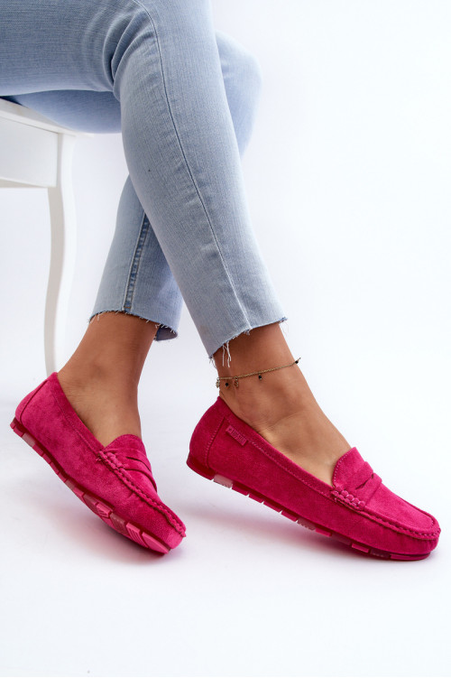 Moteriški ekologiški zomšiniai mokasinai Big Star NN274934 Memory Foam System Fuchsia