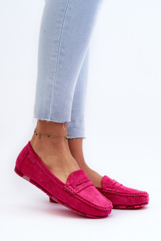 Moteriški ekologiški zomšiniai mokasinai Big Star NN274934 Memory Foam System Fuchsia