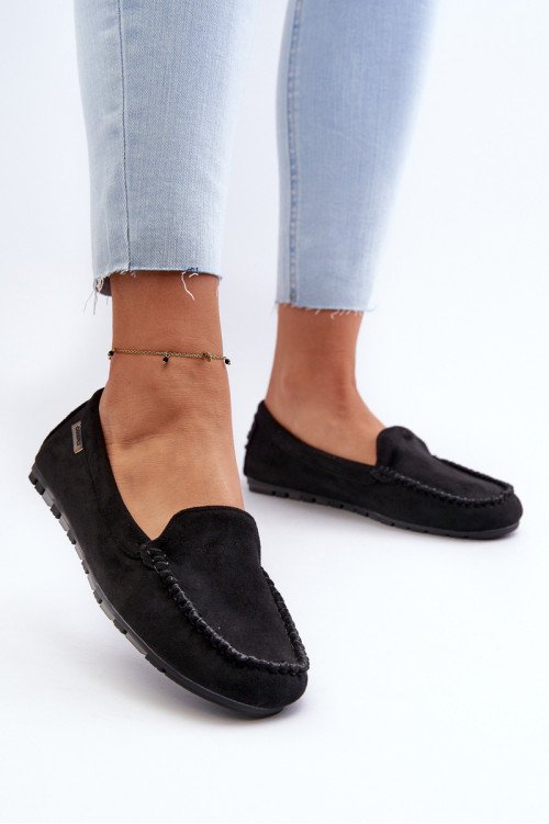 Moteriški mokasinai, pagaminti iš Eco Suede Black Amrutia