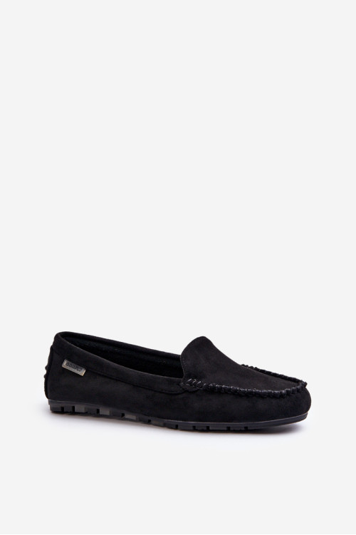 Moteriški mokasinai, pagaminti iš Eco Suede Black Amrutia