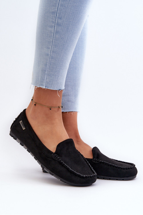 Moteriški mokasinai, pagaminti iš Eco Suede Black Amrutia