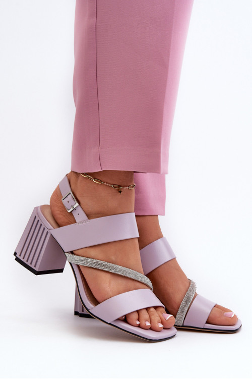 Moteriški elegantiški aukštakulniai sandalai, violetiniai D&A MR38-549