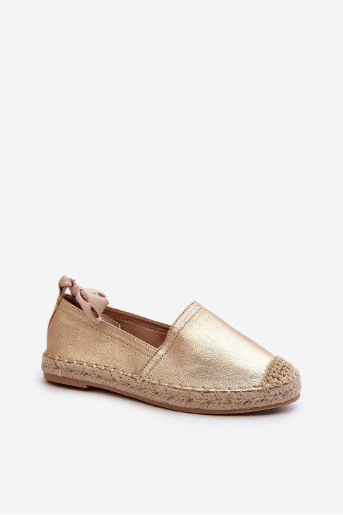 Suvarstytos eko odos Espadrilles Gold Ismann