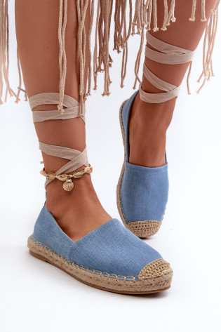 Mėlynos Ismann surištos džinsinės espadrilės