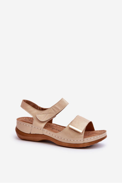 Patogūs moteriški sandalai su Velcro, smėlio spalvos Iphiope