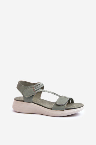 Moteriški patogūs Velcro sandalai, žalios spalvos Eladora 2
