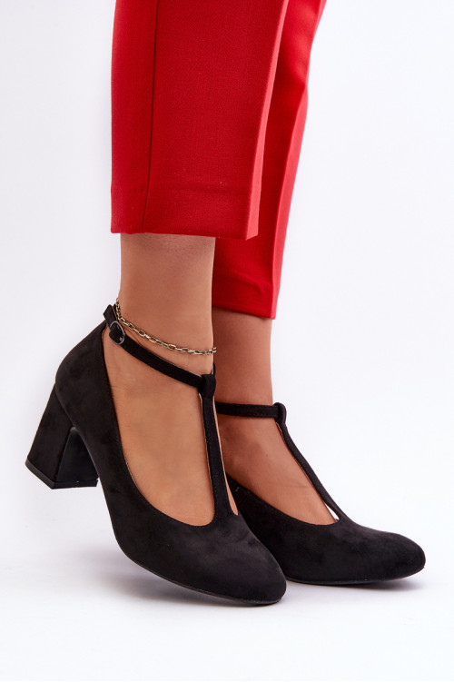 Juodi Raniyah Eco Suede kulnų siurbliai
