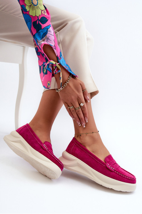Zomšiniai moteriški mokasinai Fuchsia Filidia