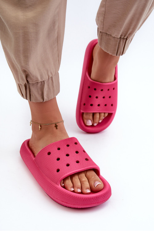 Moteriškos putplasčio šlepetės su storu padu Fuchsia Beula