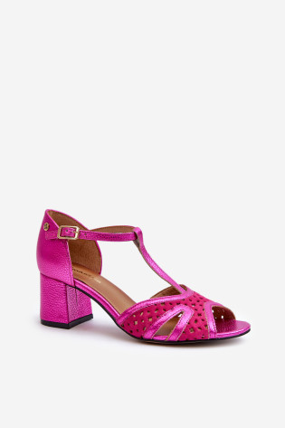 Moteriški odiniai sandalai ant aukšto kulno Maciejka 06551-15 Fuchsia 2