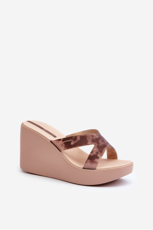 Moteriškos pleištinės šlepetės 83520 Ipanema High Fashion Slide Fem Beige