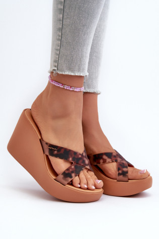 Moteriškos pleištinės šlepetės 83520 Ipanema High Fashion Slide Fem Ruda