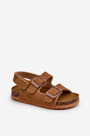 Vaikiški basutės ant kamštinės platformos, užsegamos Velcro, Camel Rorria