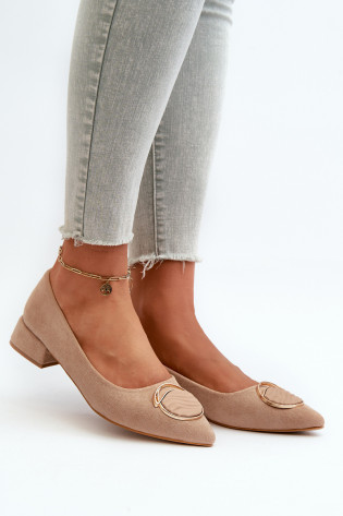 Žemakulniai siurbliai, pagaminti iš Eco Suede S.Barski KV27-037 Beige