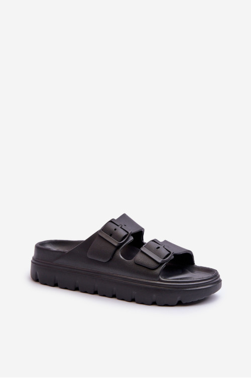 Moteriškos putplasčio šlepetės ant Black Melorea platformos