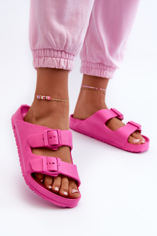 Moteriškos putplasčio šlepetės su sagtimis Fuchsia Luciene