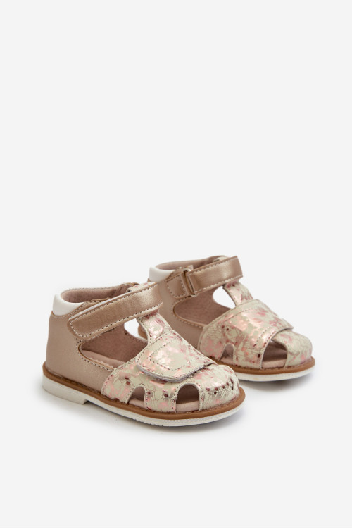 Vaikiški raštuoti Velcro sandalai, auksiniai Maellita