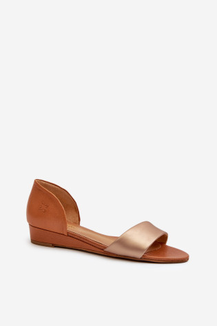 Odiniai sandalai Maciejka 1971-68 Ruda ir auksinė 2