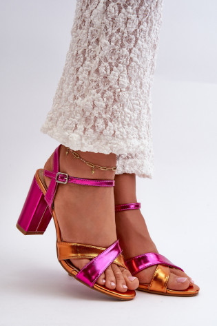 Ekologiškos odos aukštakulniai sandalai Fuchsia Abilica 2
