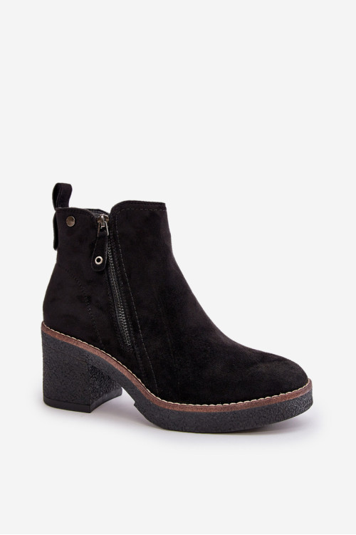 Izoliuoti moteriški kulkšnies batai, pagaminti iš Eco Suede, Black Velarilla