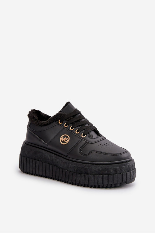 Moteriški izoliuoti sportiniai sportbačiai su storu padu, juoda Verissha