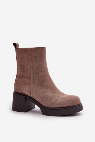 Eco Suede moteriški kulkšnies batai, izoliuoti, tamsiai smėlio spalvos, Meriluna 2