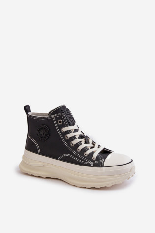 Moteriški sportbačiai su platforma Eco Leather Big Star OO274063 Juodi 2