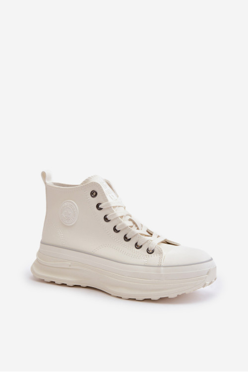 Moteriški sportbačiai su platforma Eco Leather Big Star OO274064 Balta