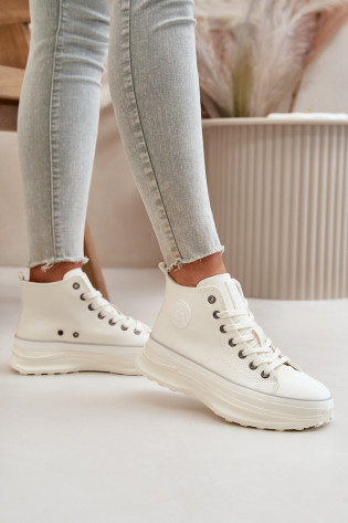 Moteriški sportbačiai su platforma Eco Leather Big Star OO274064 Balta