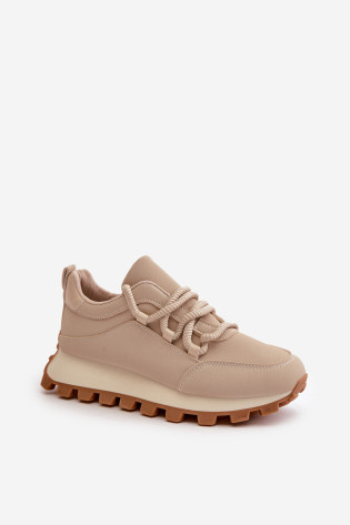 Sportiniai bateliai Sportiniai bateliai ant platformos iš eko odos, Beige Riadella 2