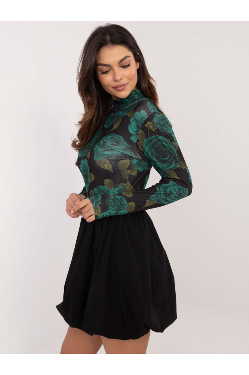 Suknelė, juoda ir žalia