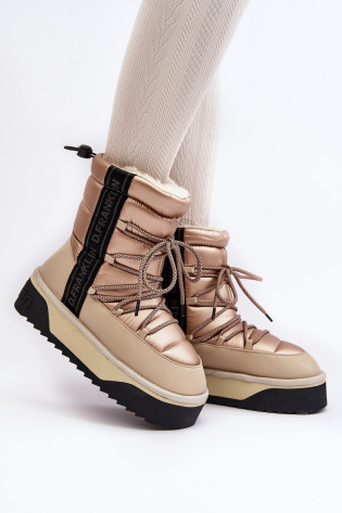 Moteriški sniego batai storu padu Vegan D.Franklin DFSH371006 Beige