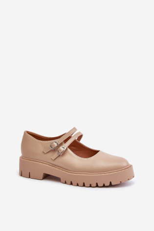 Moteriški batai su petnešėlėmis Beige Rialuna 2