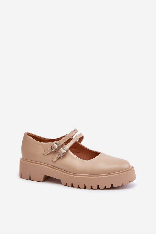 Moteriški batai su petnešėlėmis Beige Rialuna
