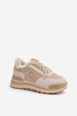 Moteriški izoliuoti sportbačiai ant Big Star platformos OO274A214 Beige 2