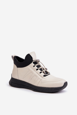 Izoliuoti odiniai sportiniai batai su užtrauktuku Artiker 55C0038 Beige 2