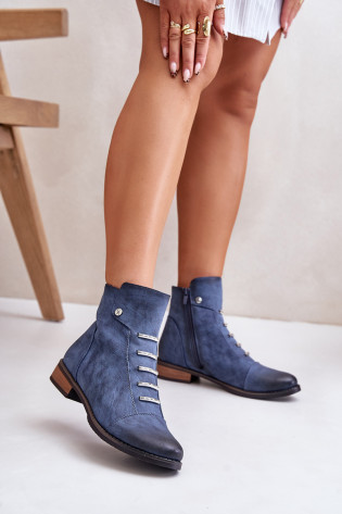 Mėlyni Labise izoliuoti moteriški platūs batai