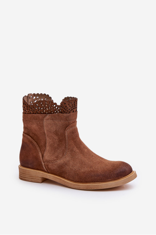 Žemi moteriški batai suede Lewski 3624 ruda