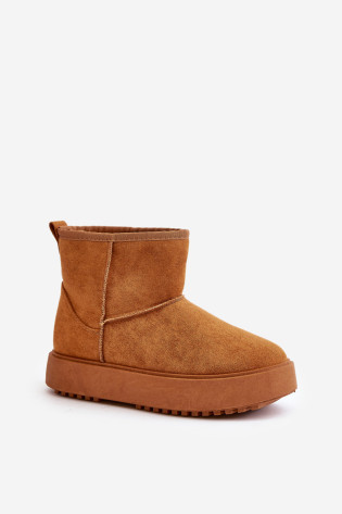 Moteriški platforminiai sniego batai, pagaminti iš Camel Atteria Eco Suede 2