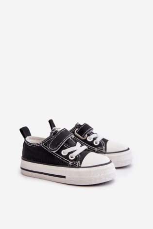 Vaikiški medžiaginiai sportbačiai su Velcro, Black Daloma 2