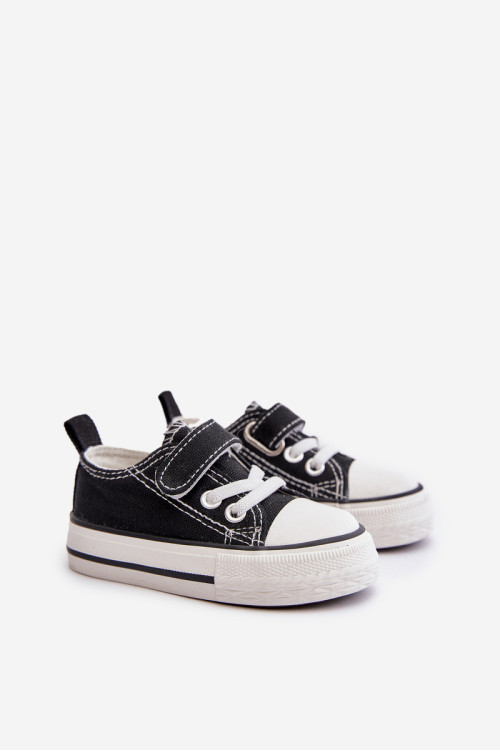 Vaikiški medžiaginiai sportbačiai su Velcro, Black Daloma