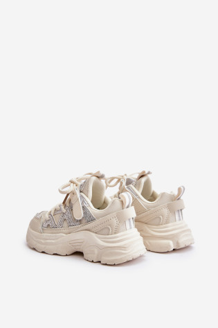 Vaikiški sportbačiai su kalnų krištolais, Beige Rianalla