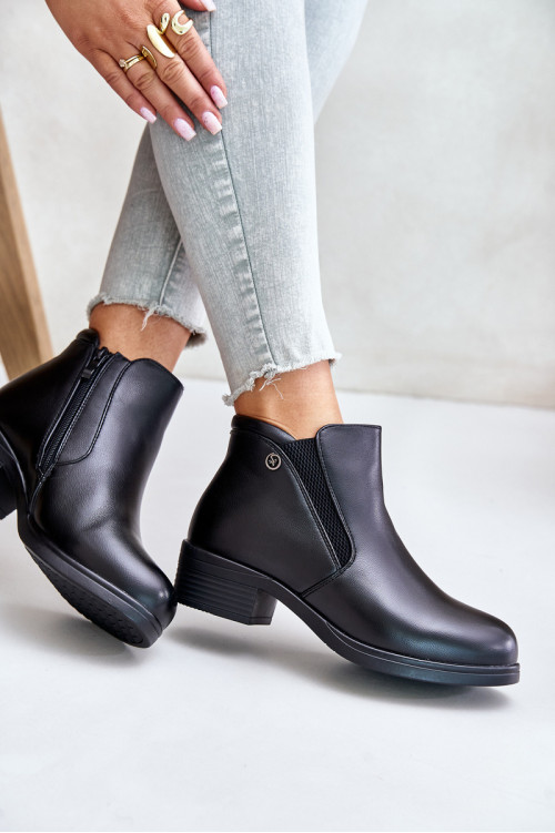 Žemi batai su kailiu, Vinceza 85150 Black