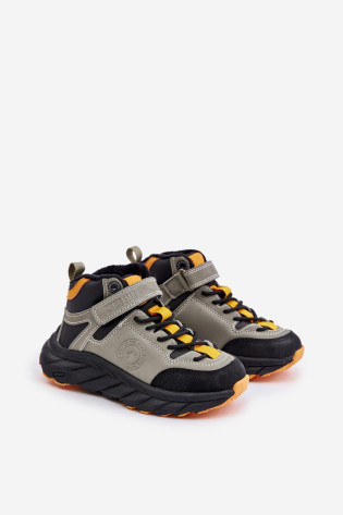 Vaikiškų žygių batų gaudyklės, izoliuotos Velcro Khaki Big Star OO374181 2