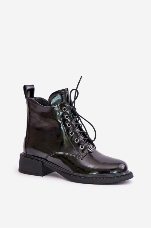 Lakinės odos kulkšnies batai su izoliacija, Black Bellani