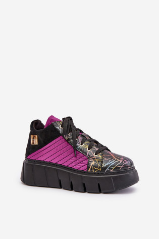 Odiniai sportbačiai ant Maciejka platformos 06767-15 Fuchsia 2