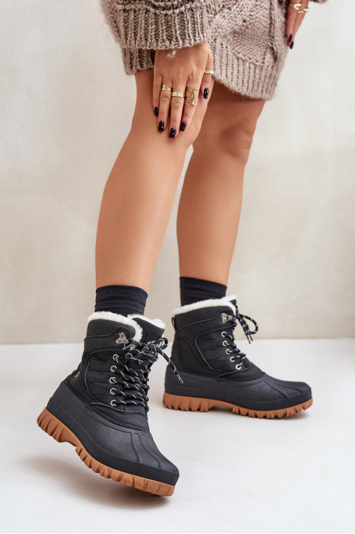 Moteriški suvarstomi sniego batai su kailiu Lee Cooper LCJ-24-44-2868 juodi
