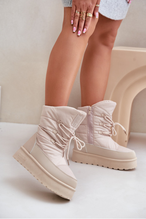 Platforminiai sniego batai su užtrauktuku Big Star OO274885 Beige